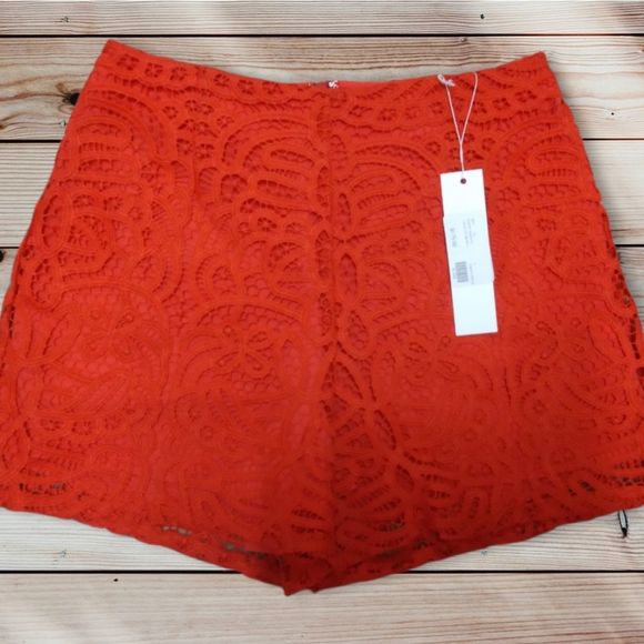 AMANDA UPRICHARD LACEY LACE PANEL CROCHET HIGH RISE SHORTS "POPPY SHORTS" - Picture 9 of 13